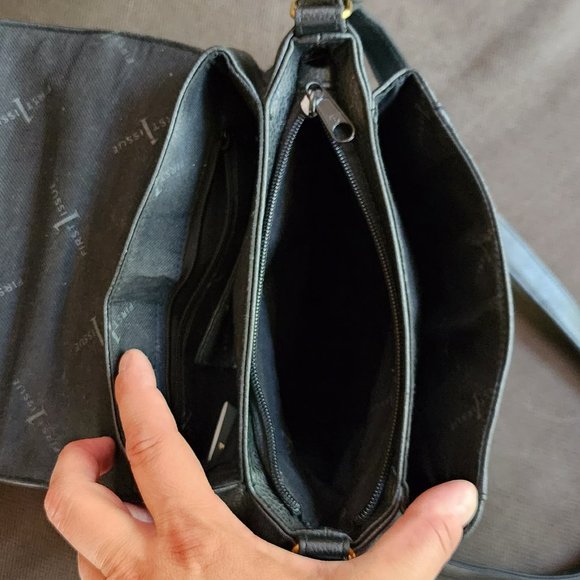 First Issue Black Faux Leather Shoulder Bag - Picture 14 of 16